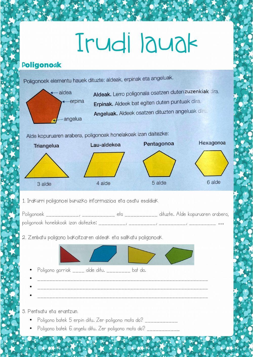 Poligonoak: triangeluak eta lau-aldekoak