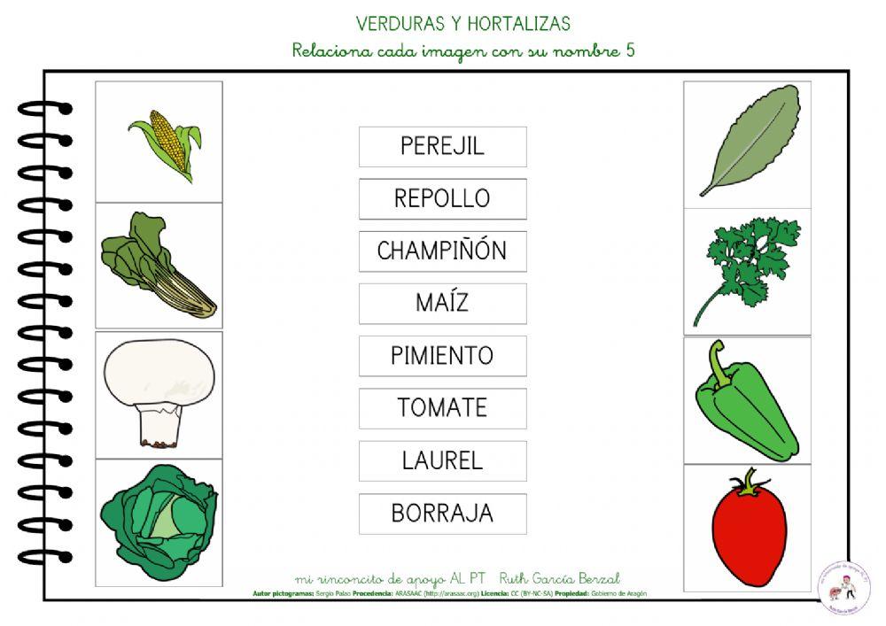 Las verduras: relaciona imagen y nombre 5