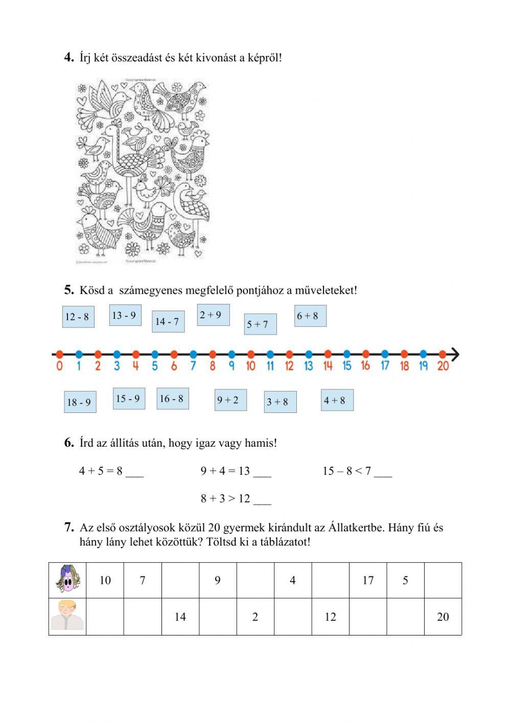 Műveletek 1.osztály