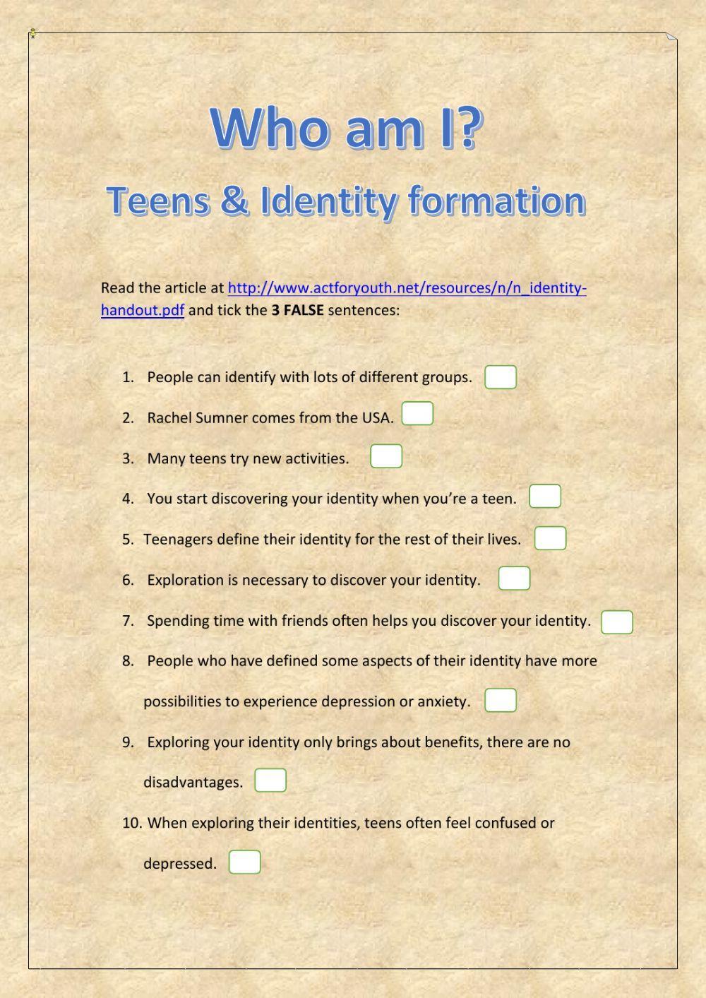 Teens and Identity Formation