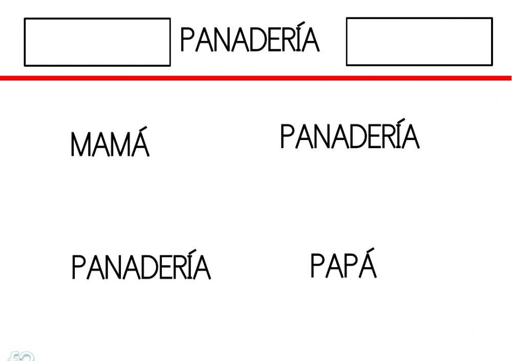 Identificar palabras igual al modelo Identificar palabras igual al modelo