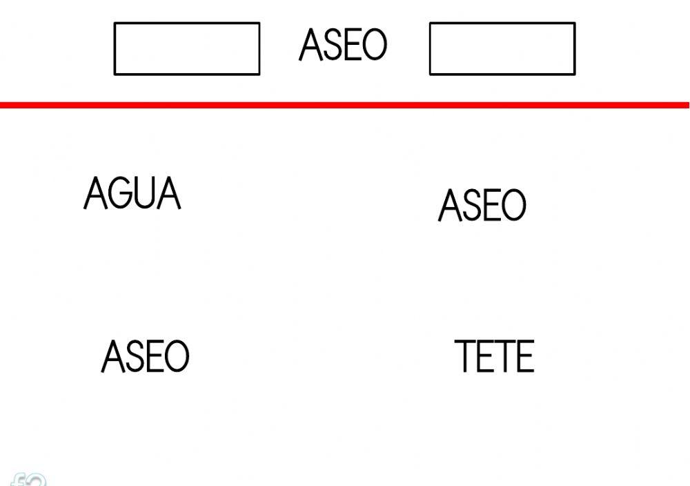Identificar palabras igual al modelo Identificar palabras igual al modelo