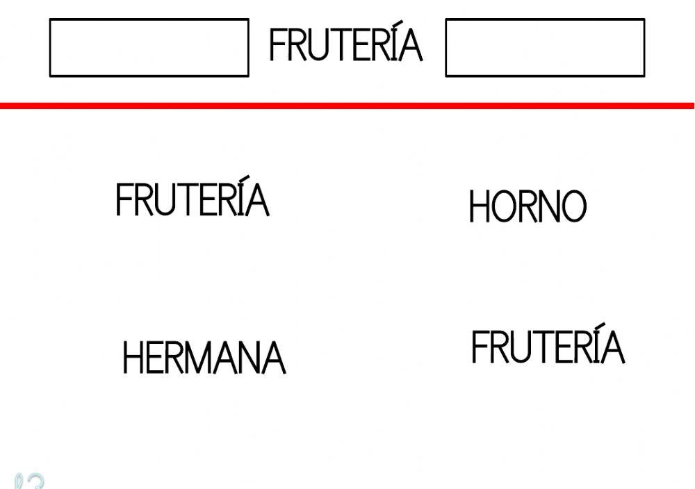 Identificar palabras igual al modelo Identificar palabras igual al modelo