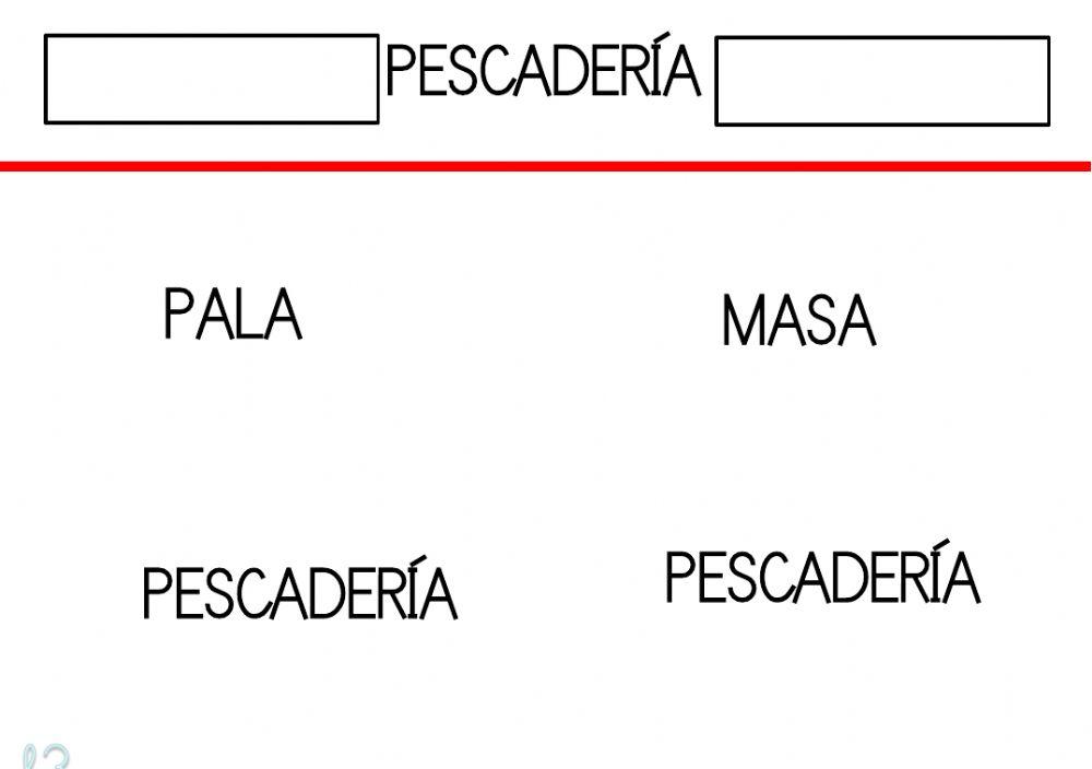Identificar palabras igual al modelo Identificar palabras igual al modelo