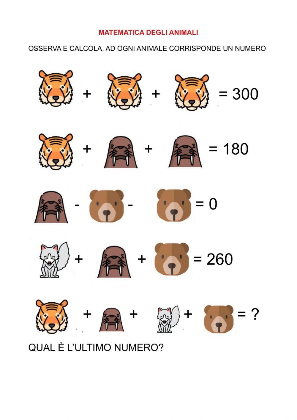 Matematica con gli animali