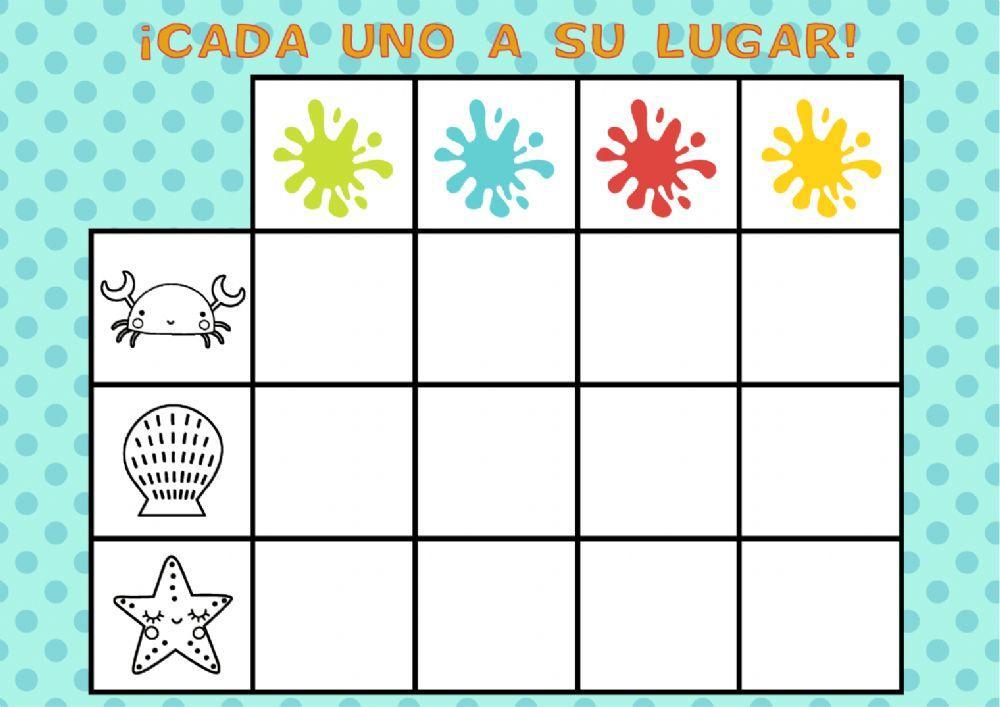 Animales marinos. Producto cartesiano.