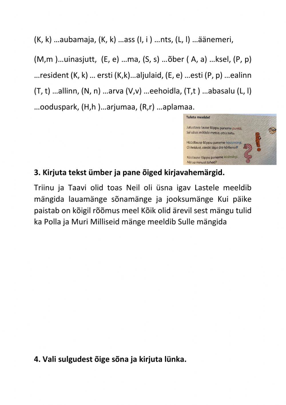 Eesti keel (kontrolltöö) Eesti keel (kontrolltöö)