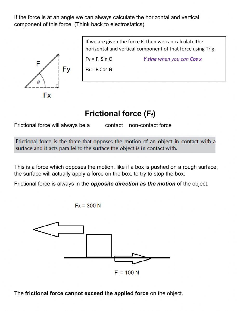 Newton worksheet 1