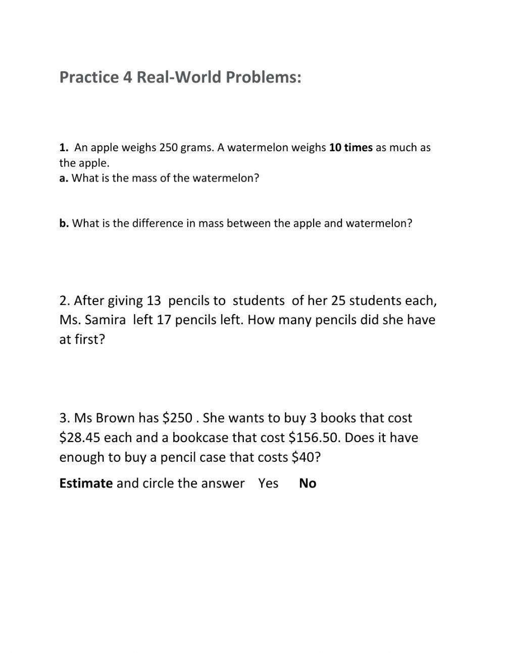 Maths Test worksheet | Live Worksheets