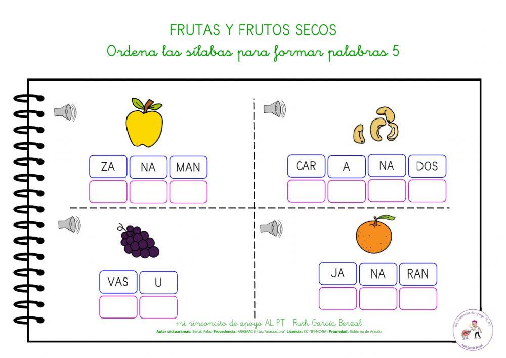 Las frutas: ordena las sílabas 5