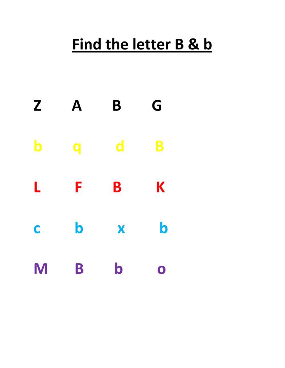 Find the Letter Bb