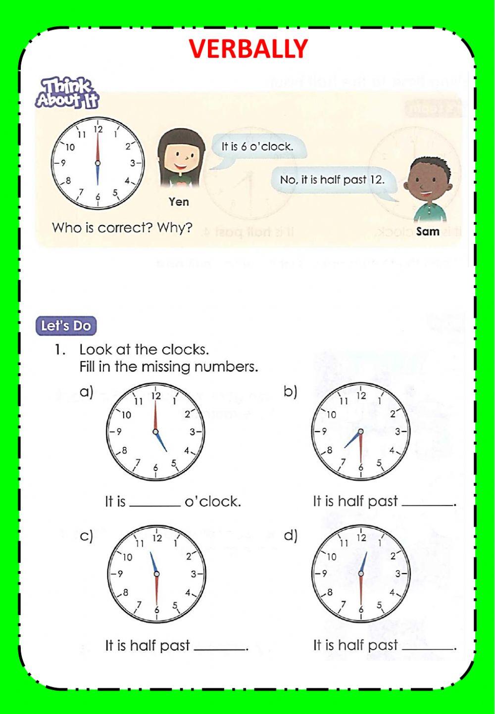 Time to the Half an Hour