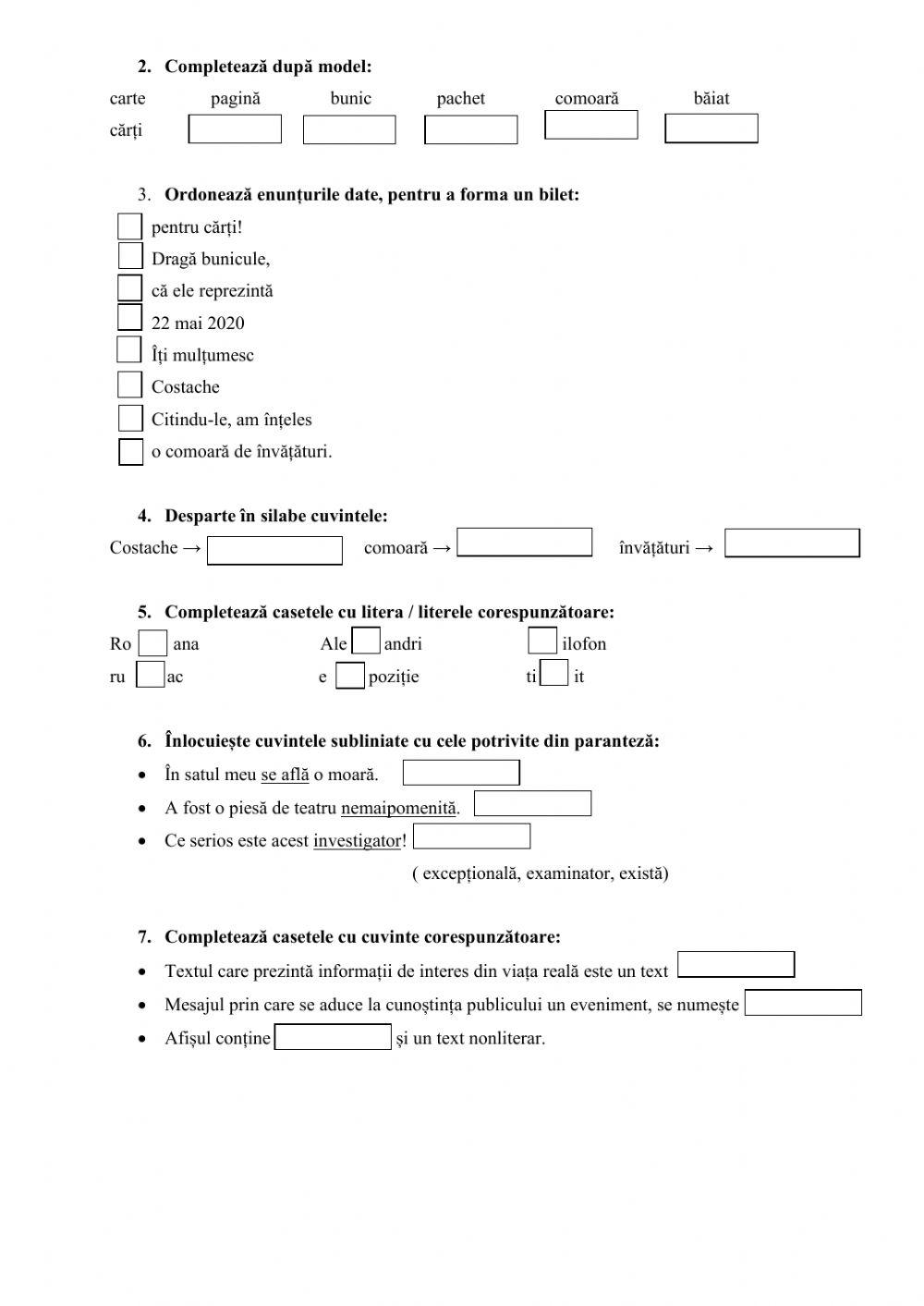 Test U.i. ,,Copilaria, cea mai frumoasa varsta