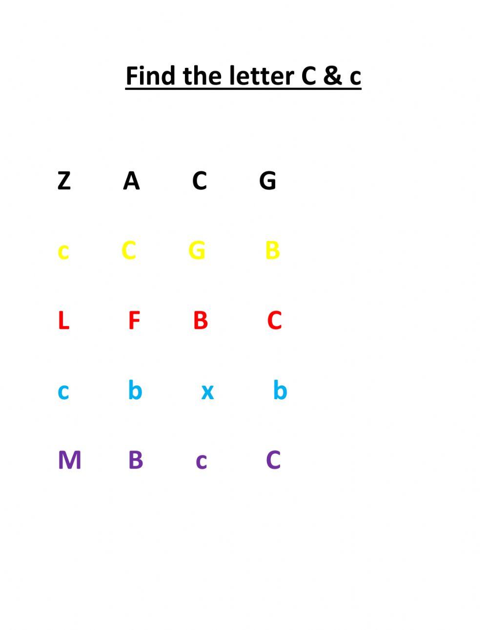 Find the Letter Cc