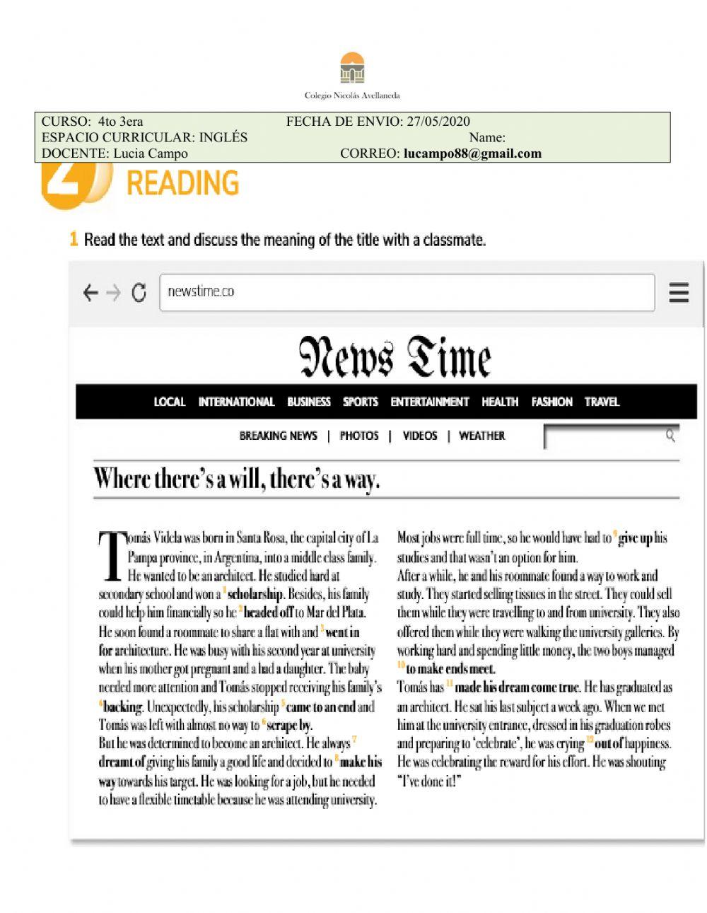 Reading Comprehension