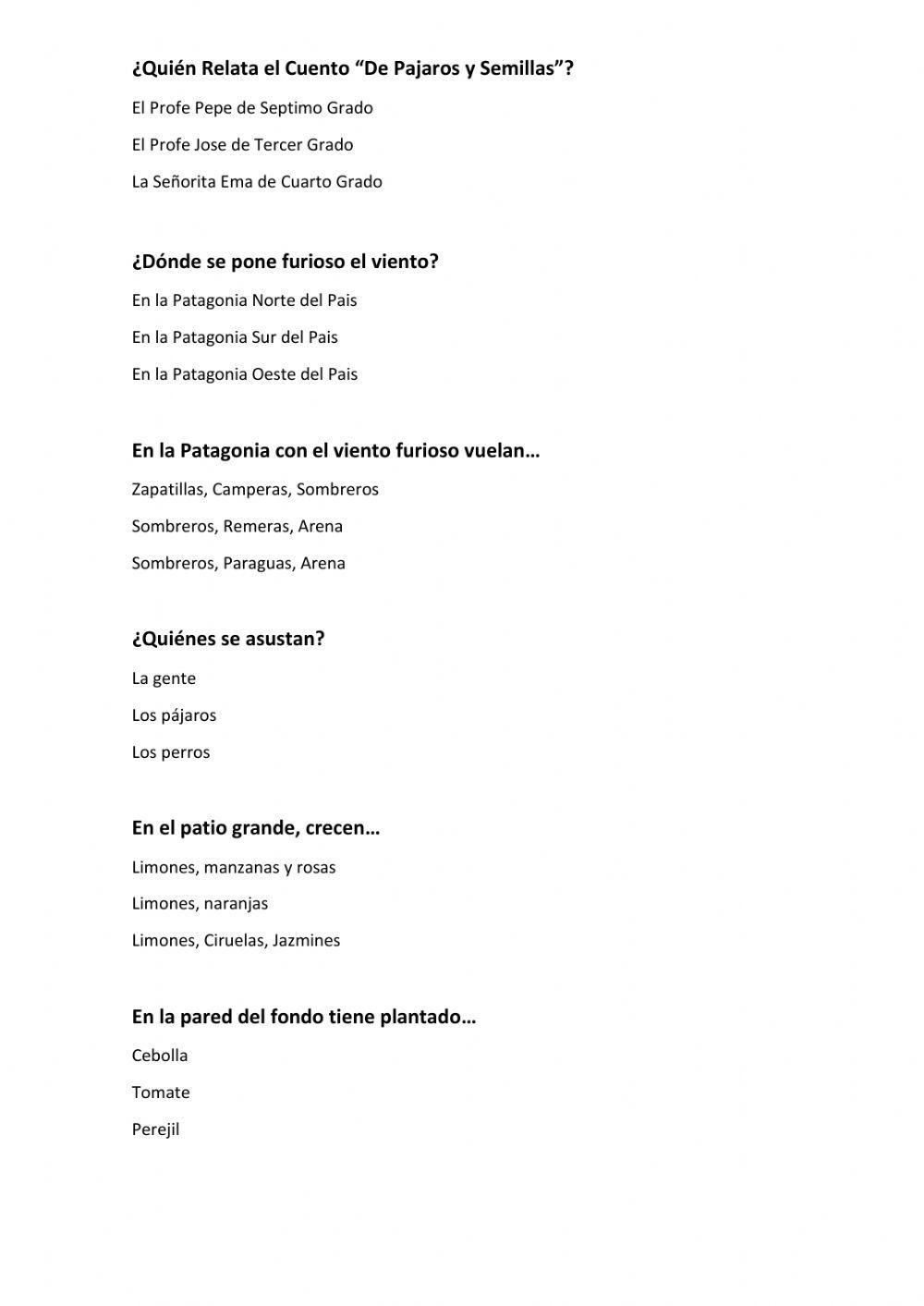 De Pajaros y Semillas