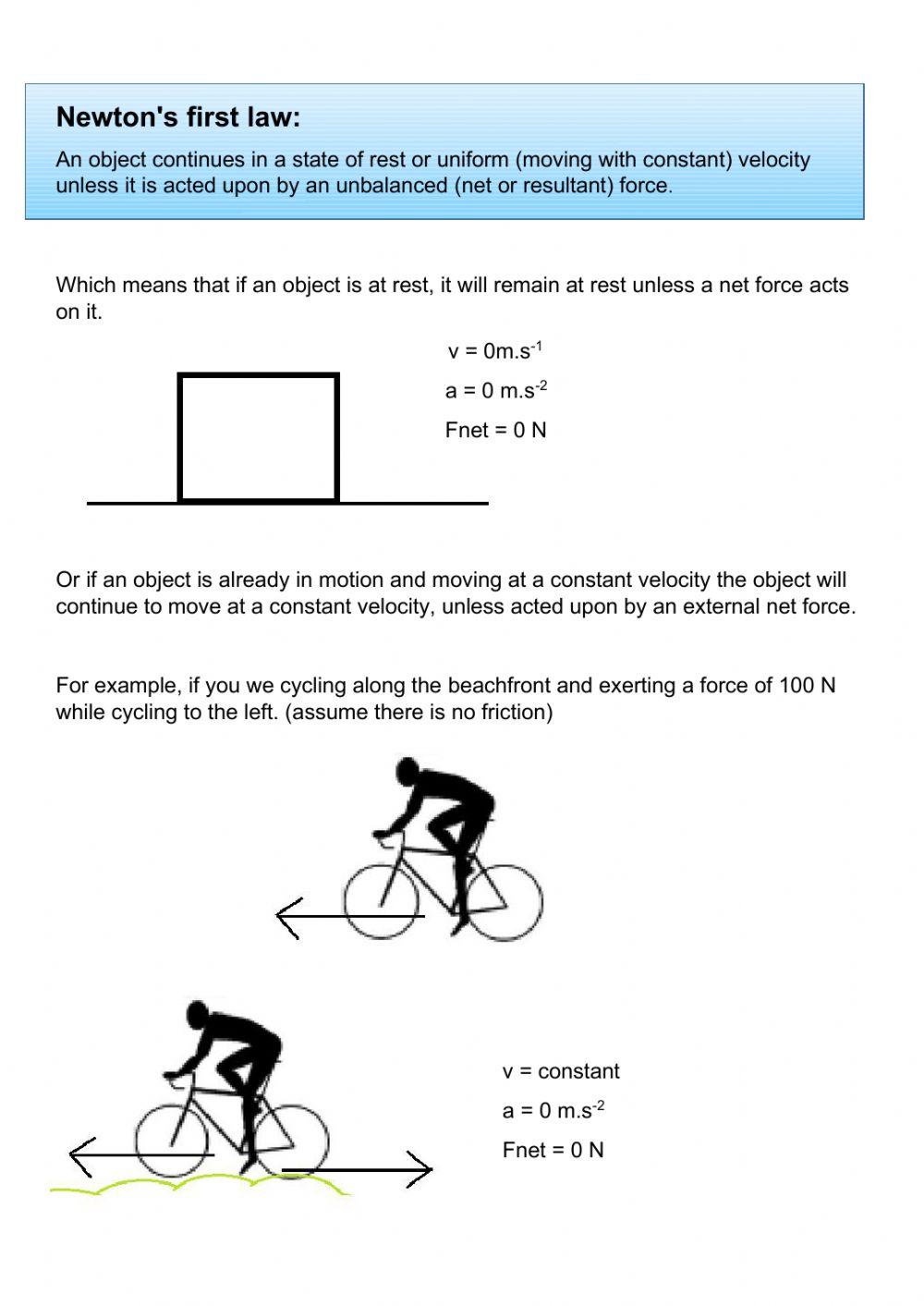 Newton worksheet 6