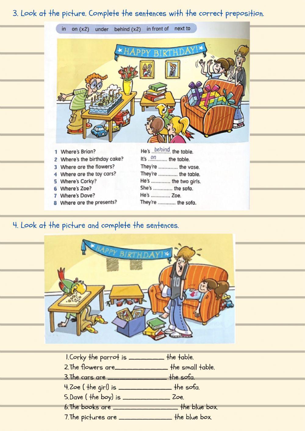 Prepositions of place