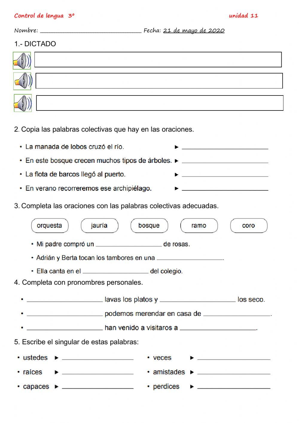 Control de lengua.Unidad 11