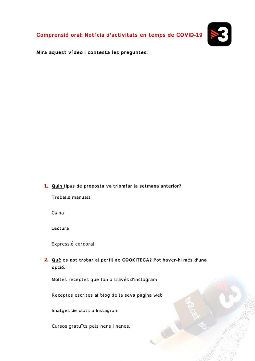 Comprensió oral TVE3