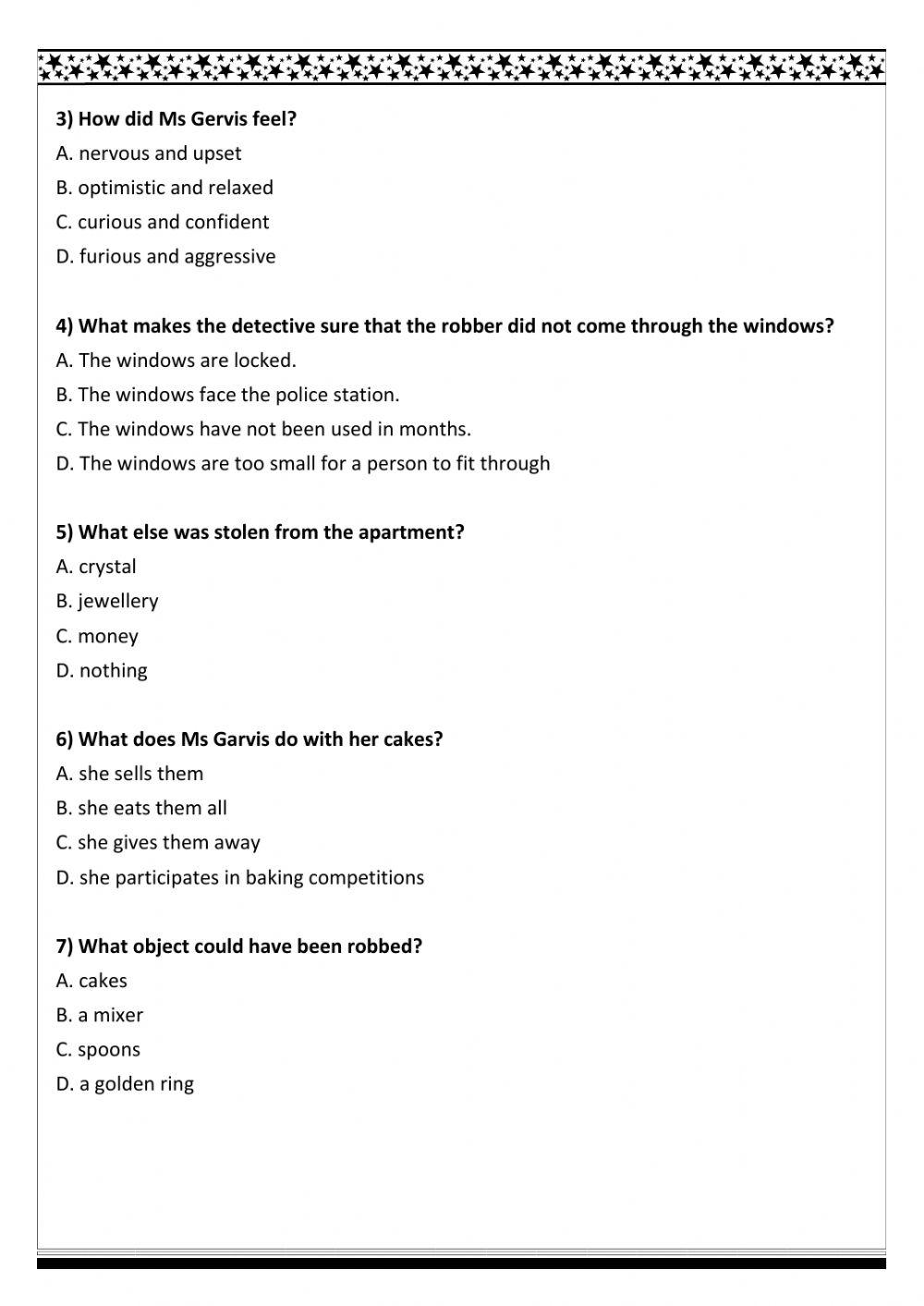 PrePET - REVISION - Reading Comprehension