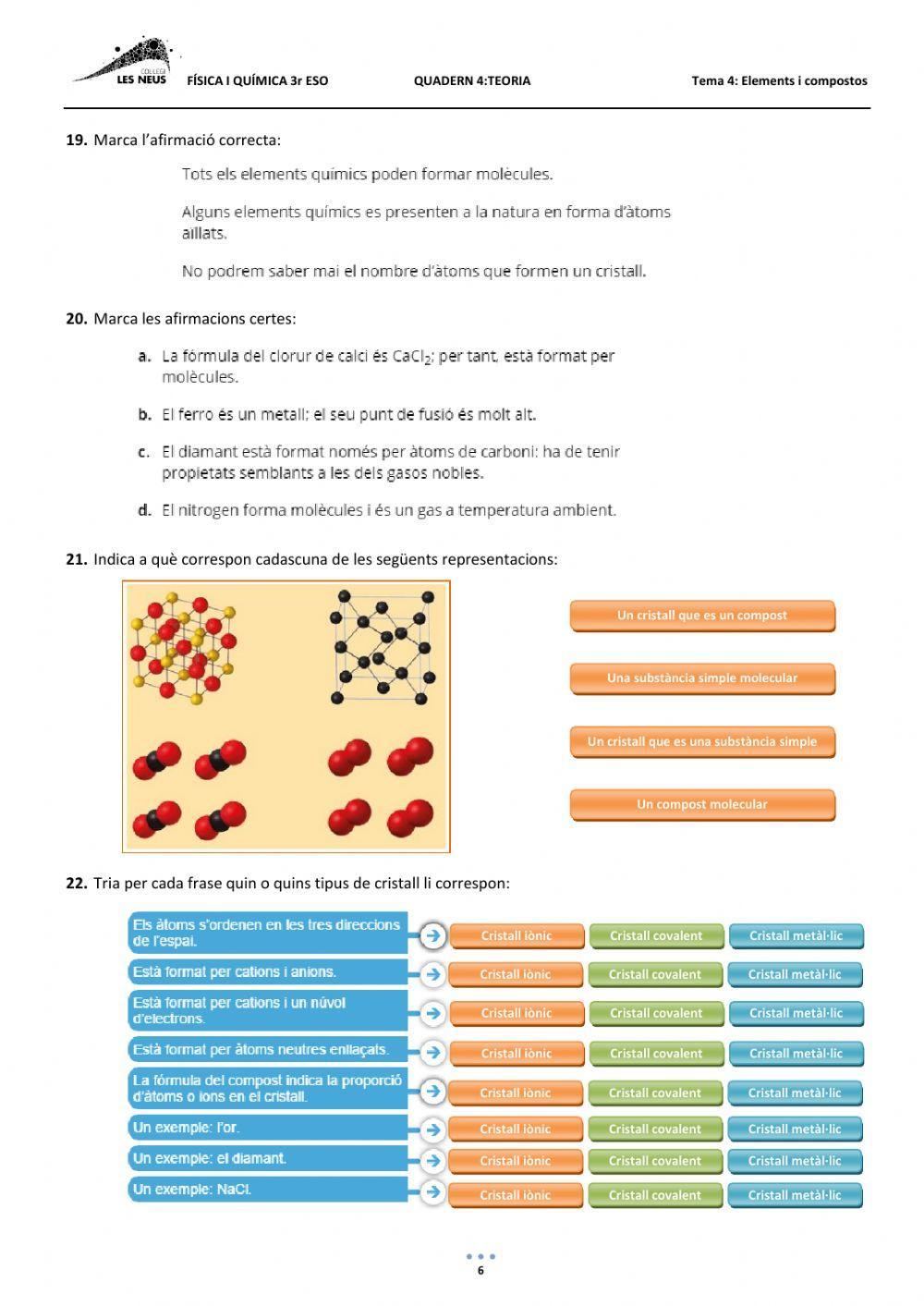 ELEMENTS I COMPOSTOS 3r ESO-TEORIA