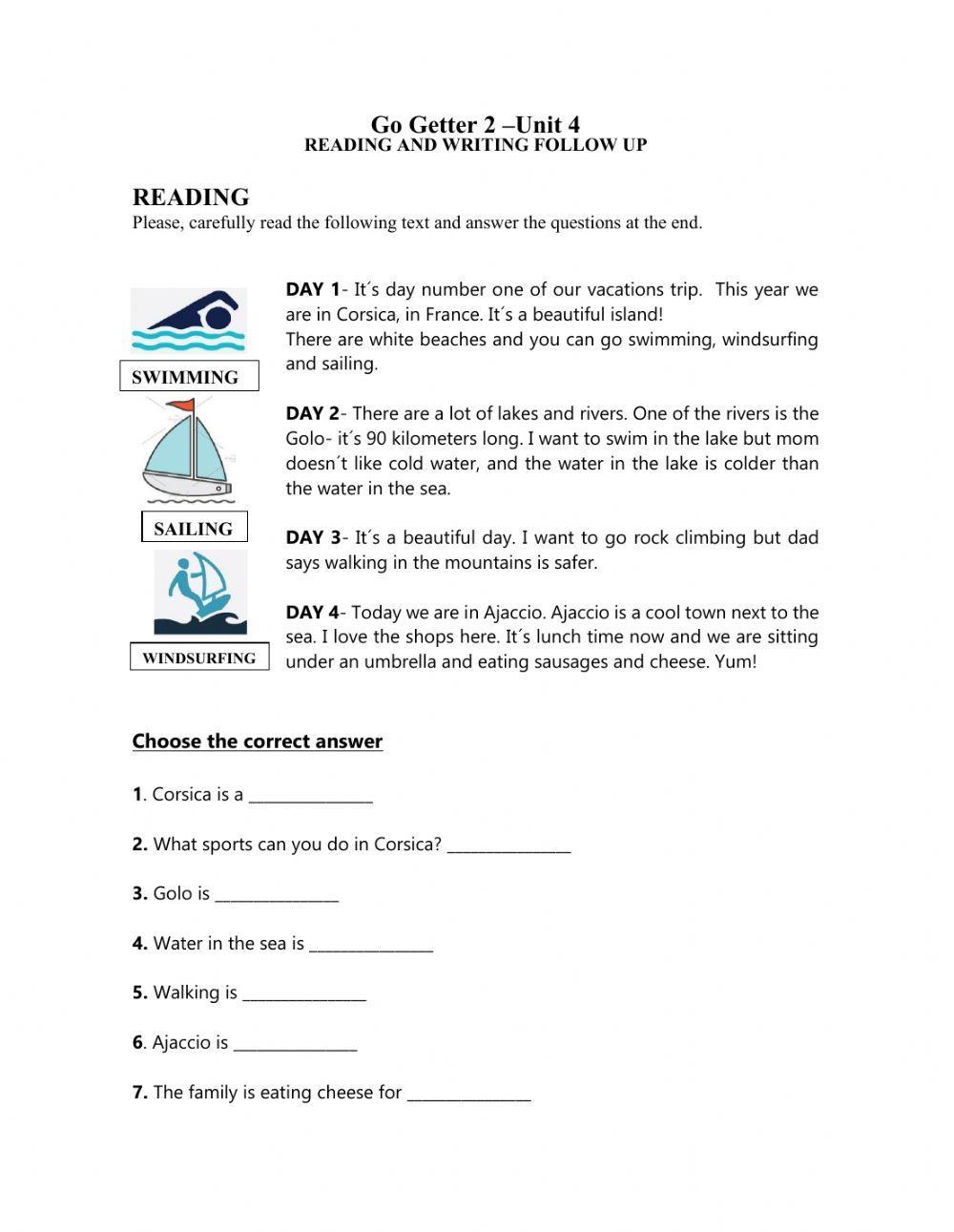 Go getter 2-unit 4-reading and writing