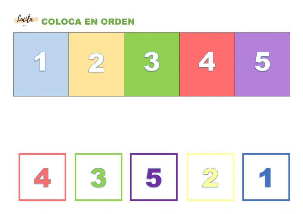 Orden de los números del 1 al 5