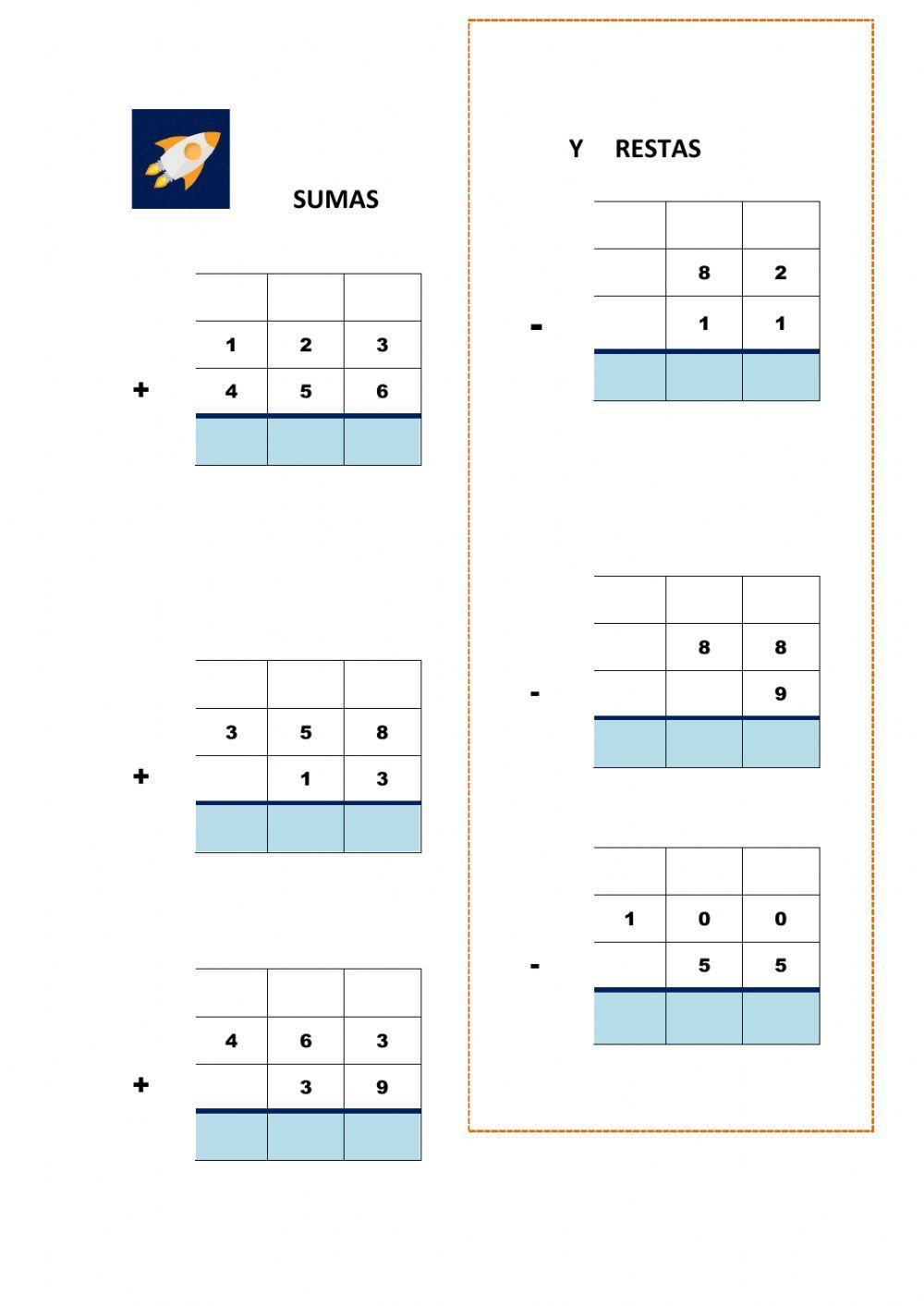 Tabla del 7, multiplicación vertical, sumas y restas