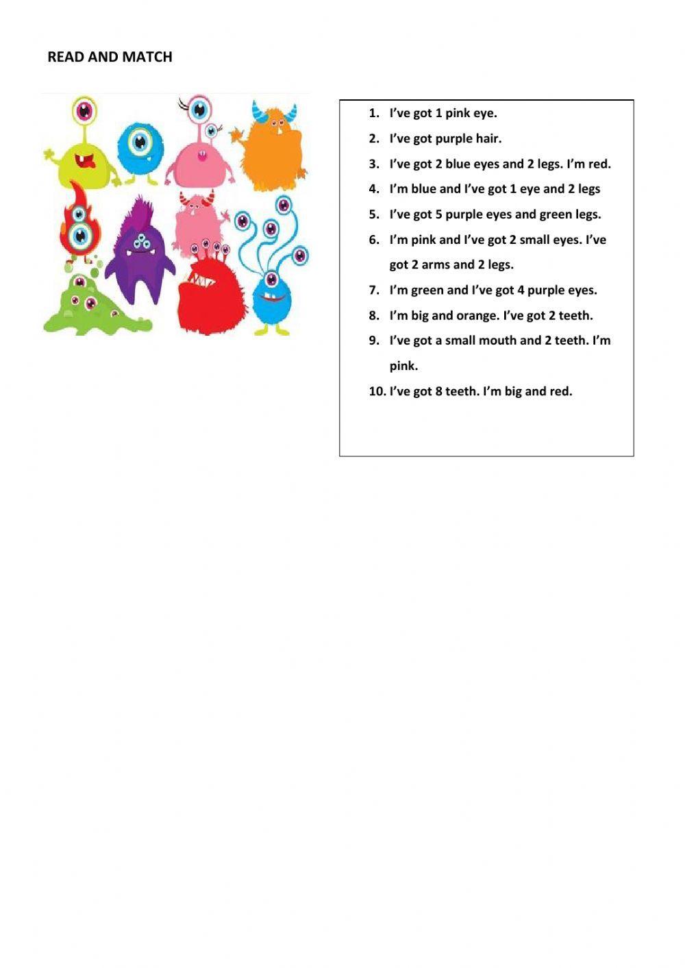 Monster. Parts of the face