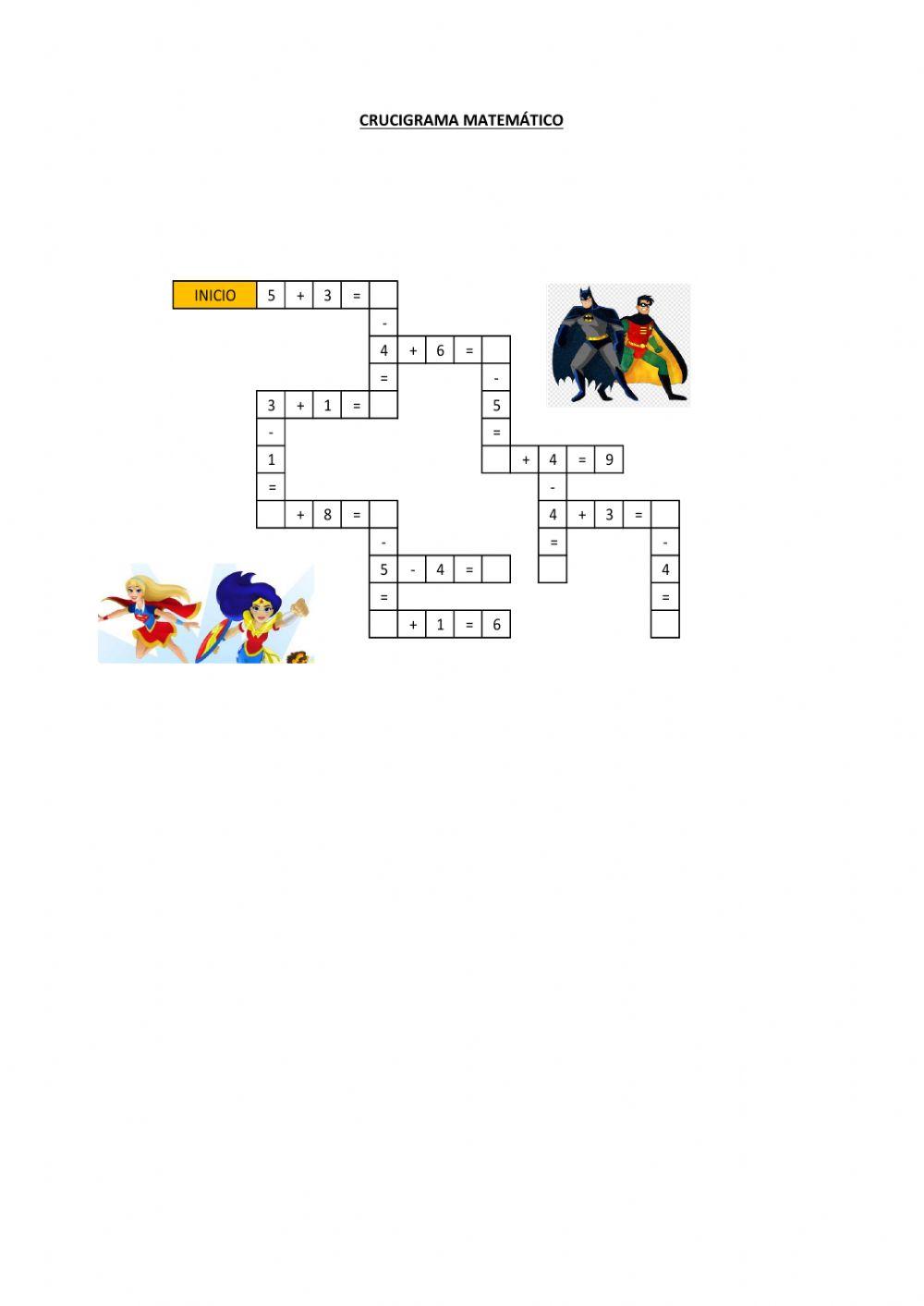 Crucigrama matemático 1