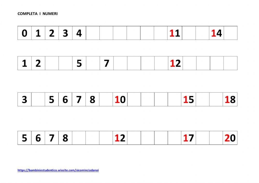 Numeri...ordine crescente