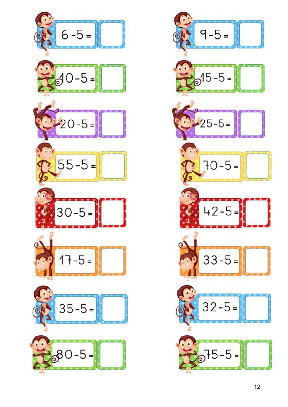 Nombres del 1 al 80 i càlcul mental +5--5