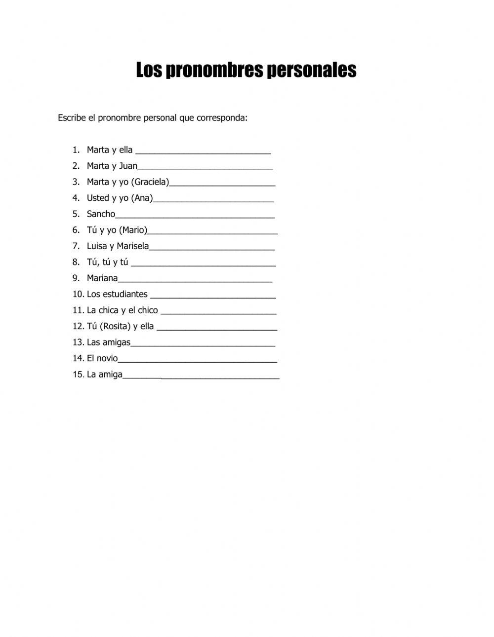 Pronombres Personales