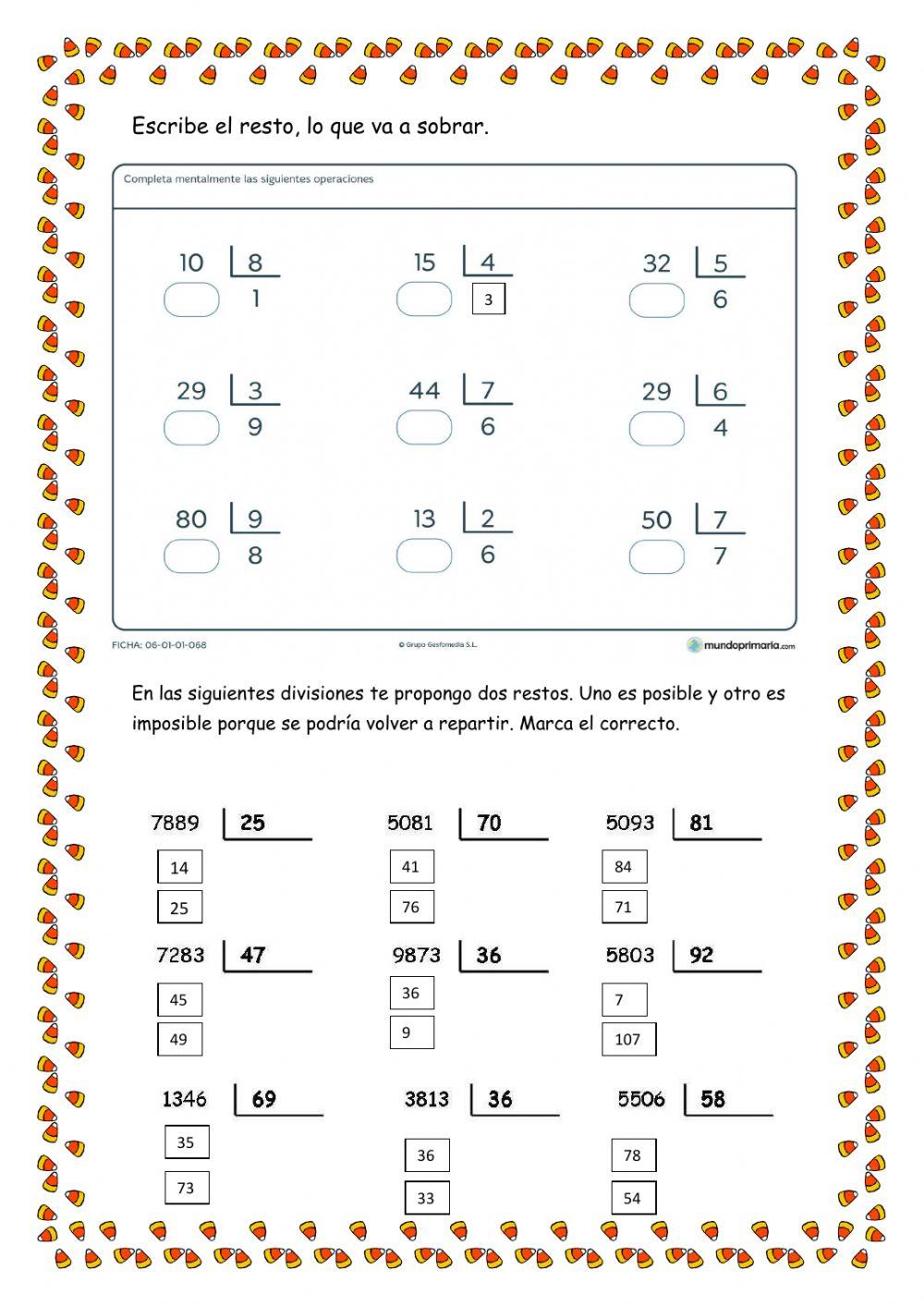 COMPRENDER Y REFLEXIONAR SOBRE EL RESTO