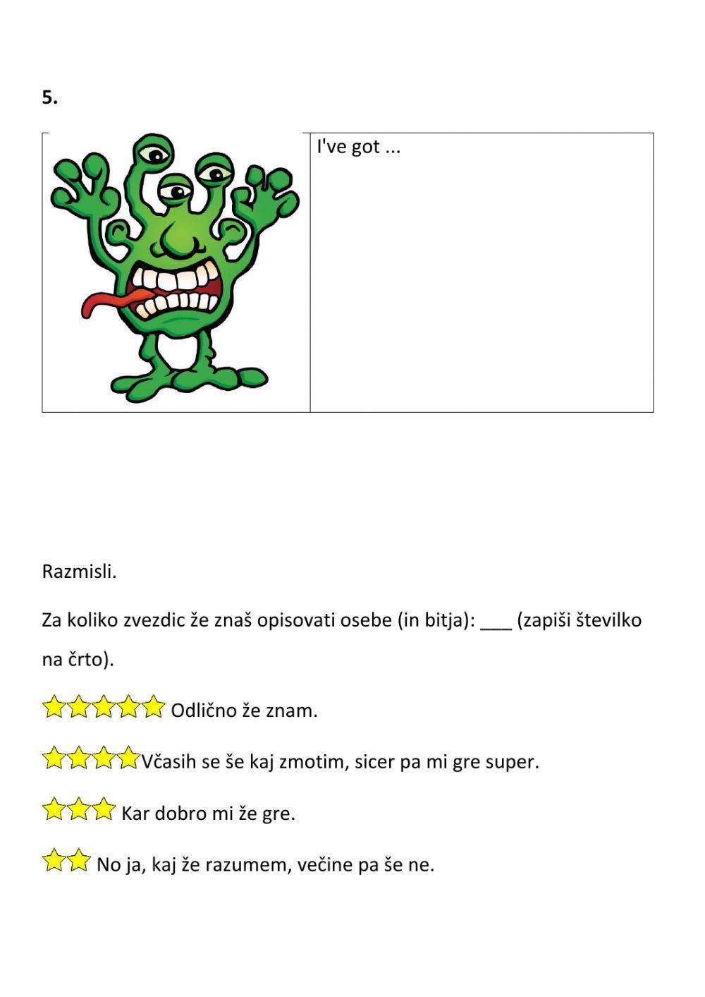 Describing appearance - preverjanje 4.r