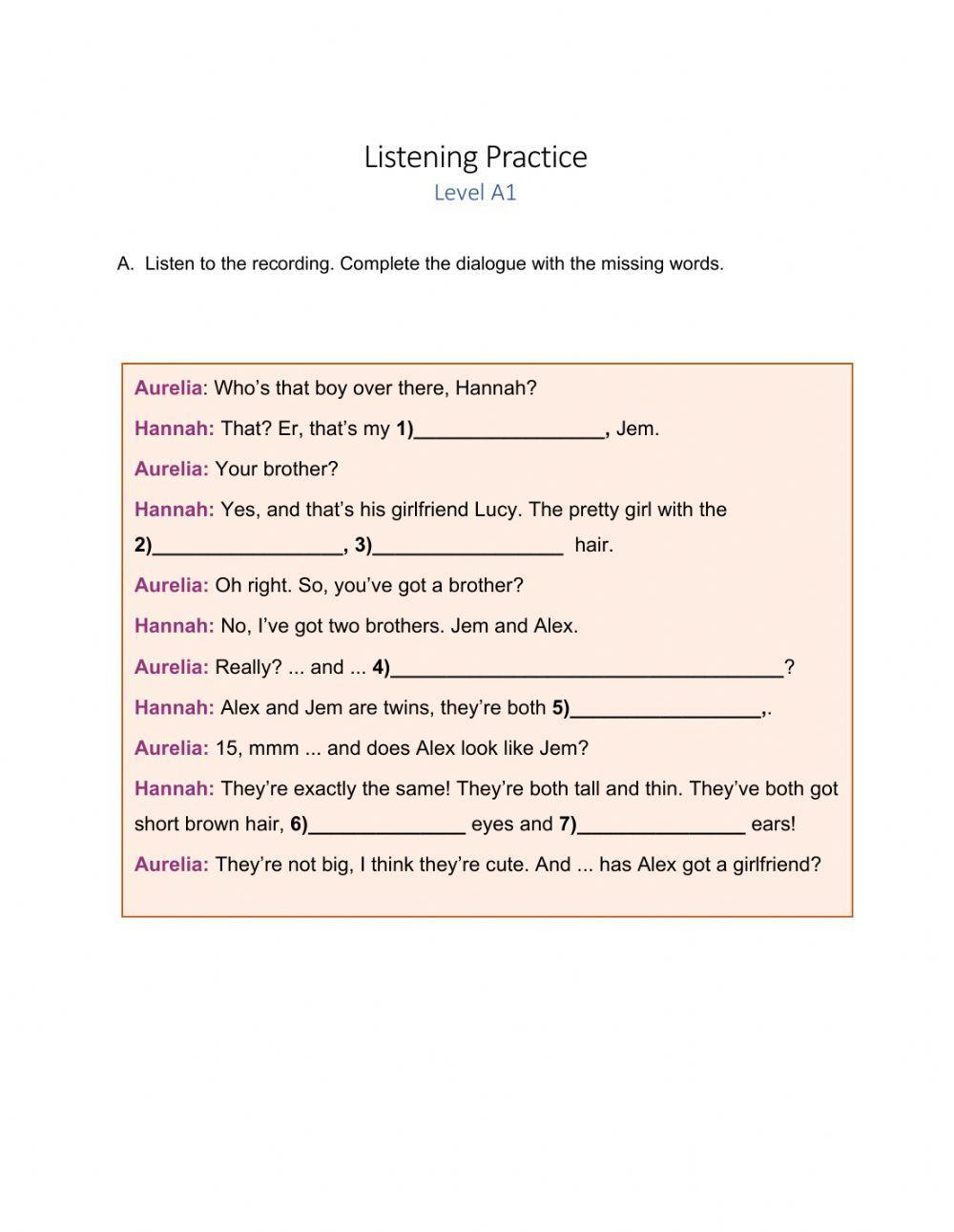 Listening A1