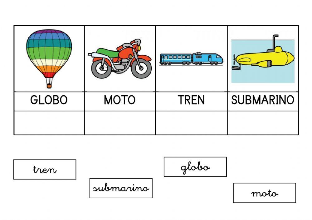 Mayúsculas y minúsculas (Los transportes)