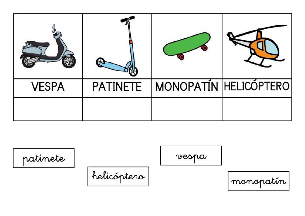 Mayúsculas y minúsculas (Los transportes)