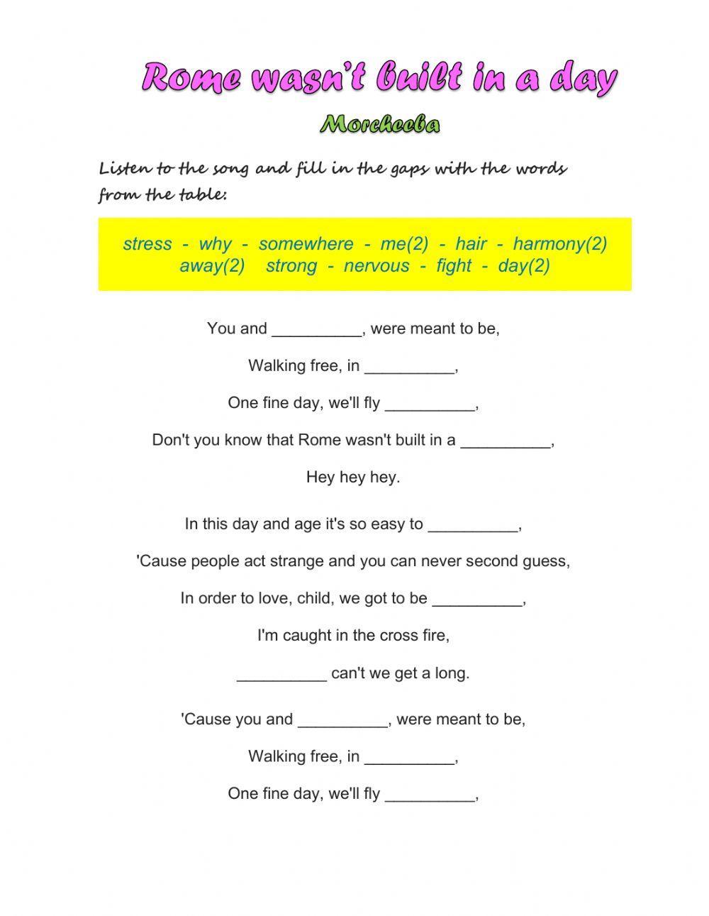 Rome wasn't built in a day - Morcheeba