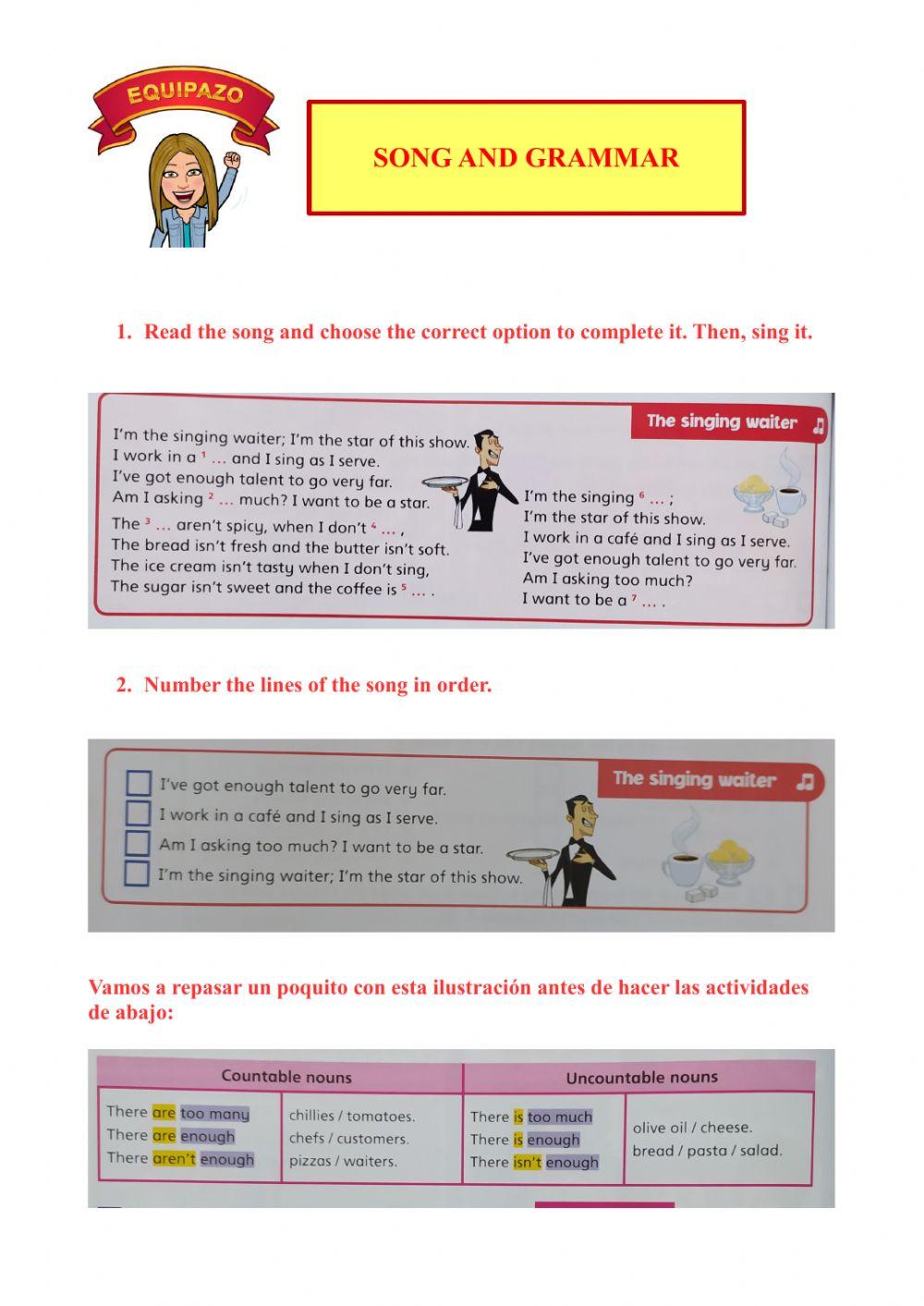 Countable and uncountable  songs