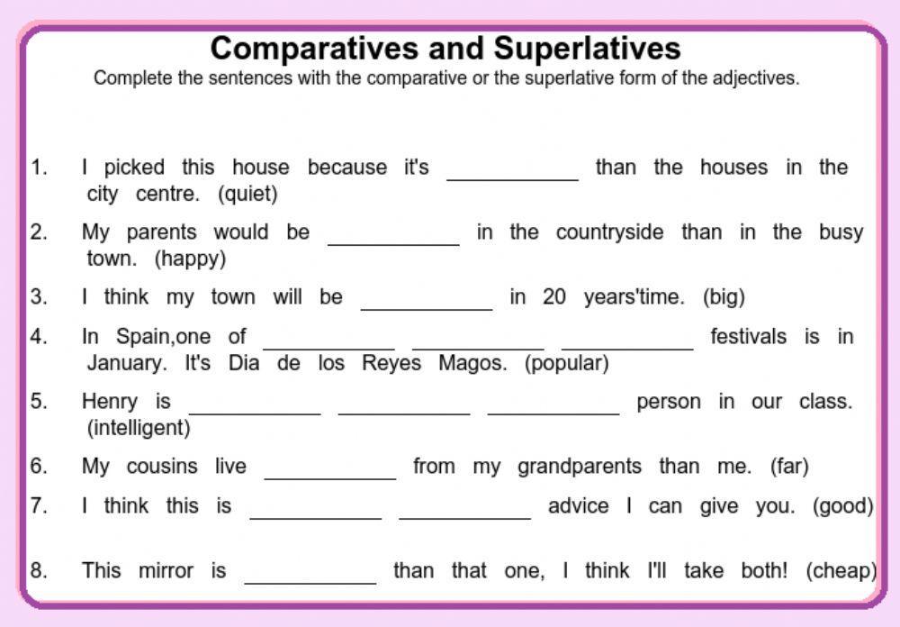 4. Comparatives and Superlatives