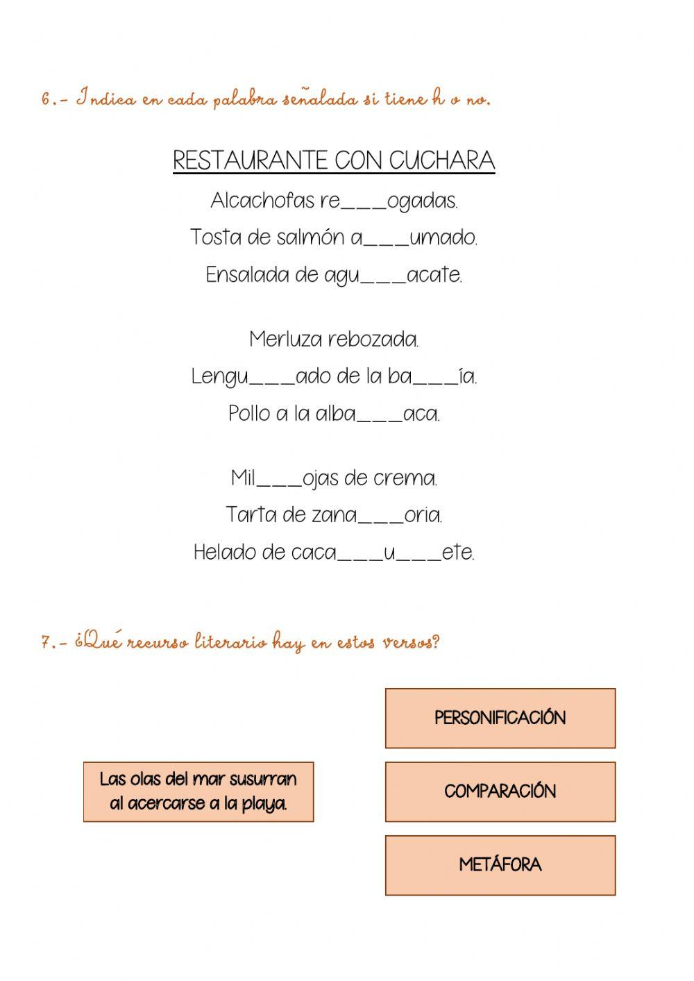 Repaso tema 10 lengua