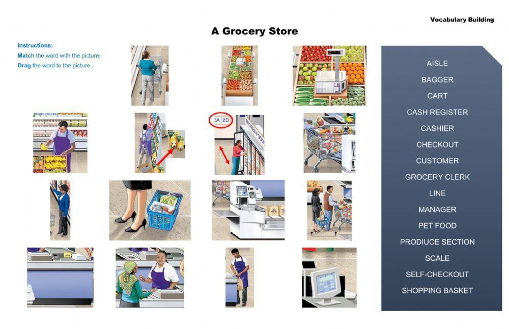 213282 | Grocery Store - Vocabulary Building | Lesley