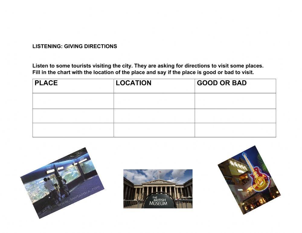 Listening giving directions