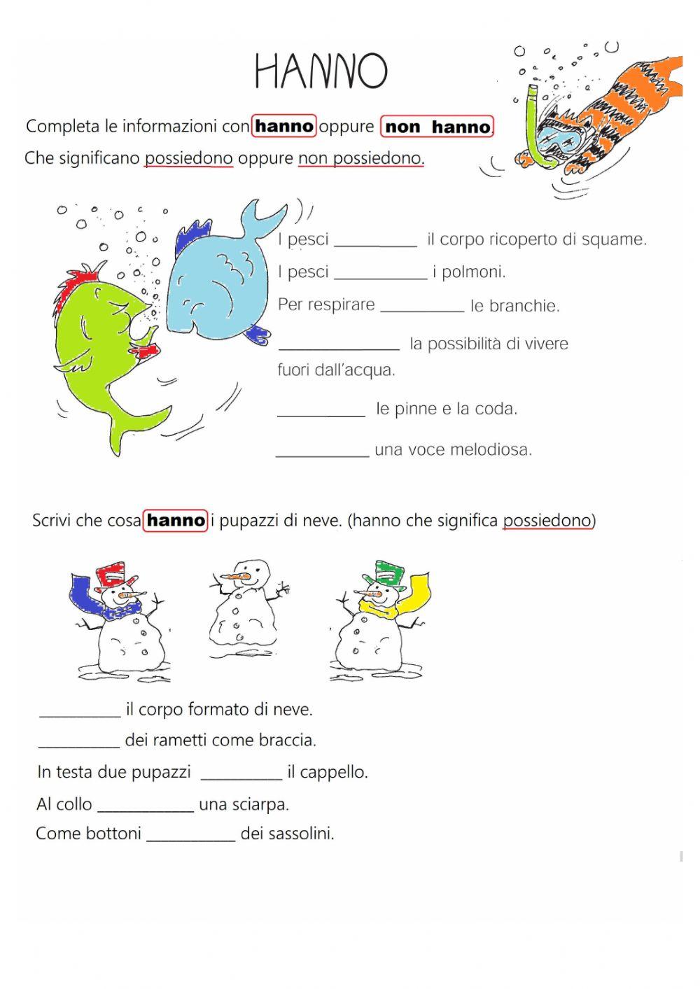 HANNO - possiedono oppure sentono