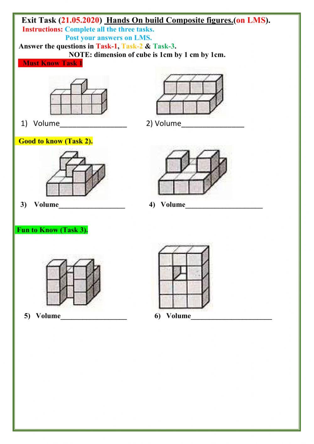 Composite figures worksheet Live Worksheets