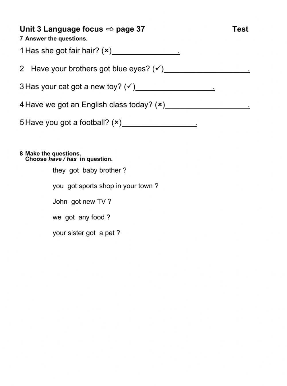 Unit 3 Test. EPS.(short).