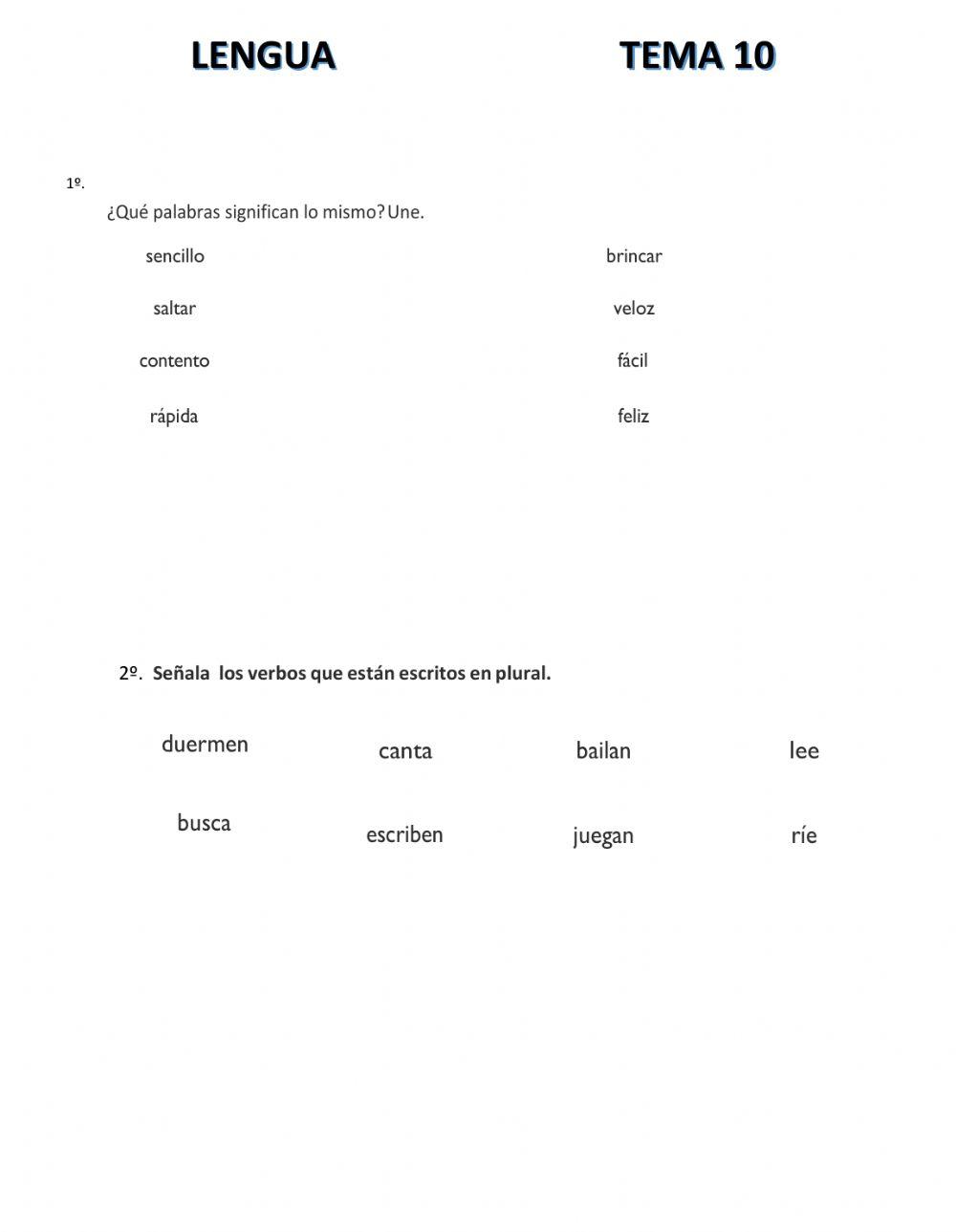 Repaso tema 10 lengua