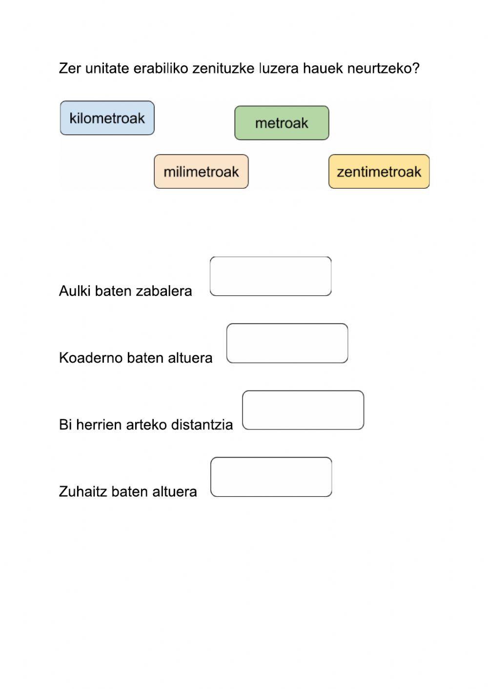 Zer unitate erabiliko zenituzke?